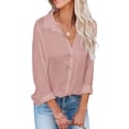 thumbnail image 1 of Blusa informal para mujer, blusa con cuello en V, blusa de manga larga, blusas de moda para mujer, estética elegante, 1 of 6