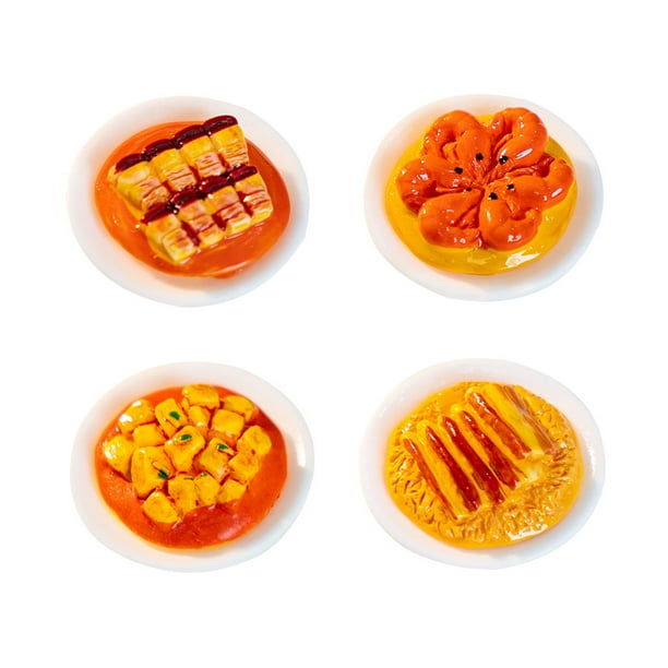 Juego de imanes para nevera en miniatura de resina de cocina de Sichuan, 4 unidades