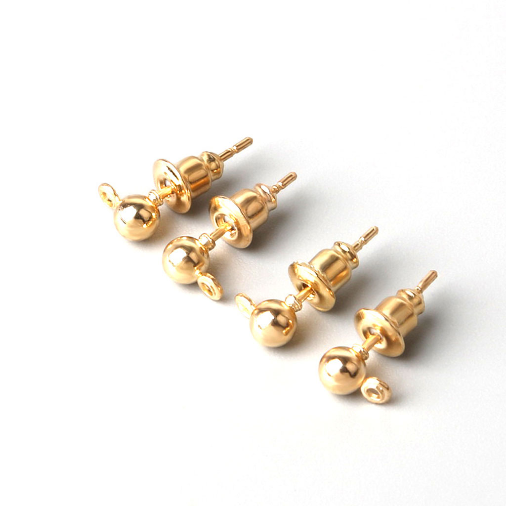 ZUARFY 50 Sets Earring Studs Ear Pin Ball Post with Earring Backs DIY Jewelry Findings - image 3 of 19
