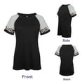 thumbnail image 7 of TEMOFON Women's Short Sleeve Tops Leopard Color Block T Shirt Casual Tunic Crew Neck Striped Shirts Black Tees, 7 of 7