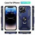 thumbnail image 4 of Dteck for Apple iPhone 16 Pro, Military Grade Armor Ring Holder Case Heavy Duty Magnetic for Car Mount Holder Shockproof TPU Bumper Hard PC Case Rotatable Ring Kickstand Cover,Blue, 4 of 7