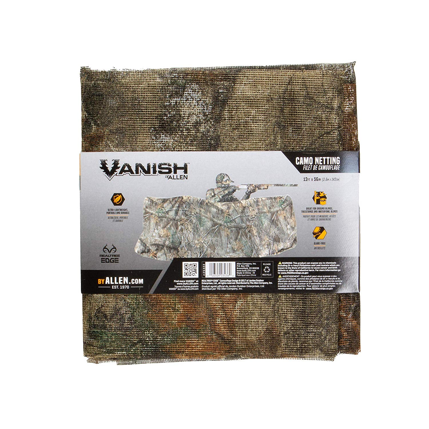 Vanish Camo Ground Hunting Blind, 12' x 56", Camo
