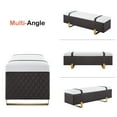 thumbnail image 4 of MCombo Modern Storage Ottoman Bench, Faux Leather Upholstered Footstool with Storage Space, Bed End Bench for Bedroom, Living Room, Entryway W463(Brown), 4 of 9