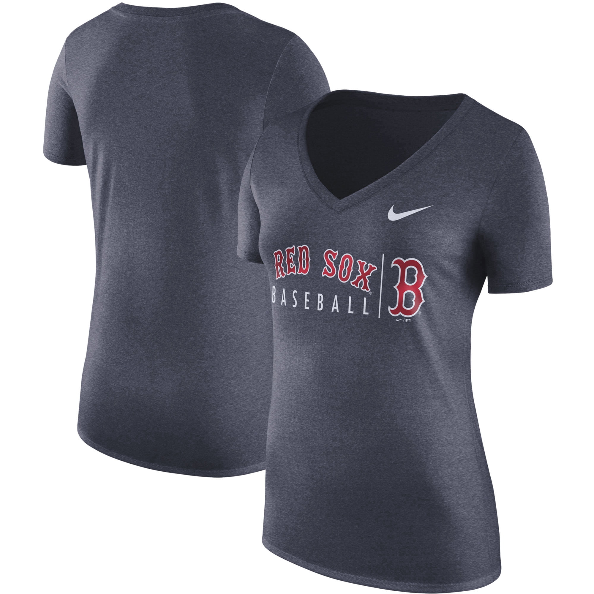 Boston Red Sox Nike Women's Practice Tri-Blend V-Neck T-Shirt - Navy ...