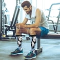 thumbnail image 6 of GZHJMY 1 Pair Heart Cute Cartoon Panda Compression Socks for Women Men, Knee High Stocking for Running,Athletic,Medical, 6 of 7