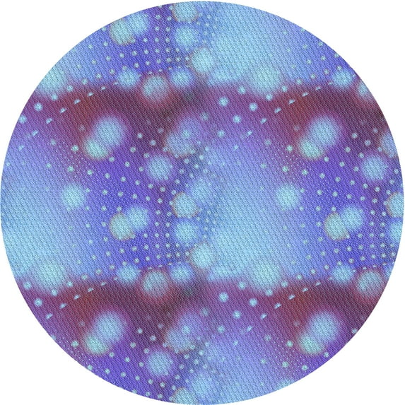 Ahgly Company Machine Washable Indoor Round Transitional Crystal Blue Area Rugs, 6' Round