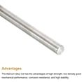 thumbnail image 4 of Uxcell Titanium Round Rod, Half-Hard TC4 Titanium Alloy, Round Bar Rod,10 x 200mm, 4 of 5