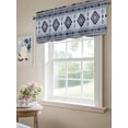 thumbnail image 6 of Blue Aztec Curtain Valances for Windows, Boho Southwest Farmhouse Ethnic Motifs Kitchen Valance Window Treatment, Light Filtering Block Curtains for Bathroom/Bedroom/Living Room 54'' x 18'', 6 of 9