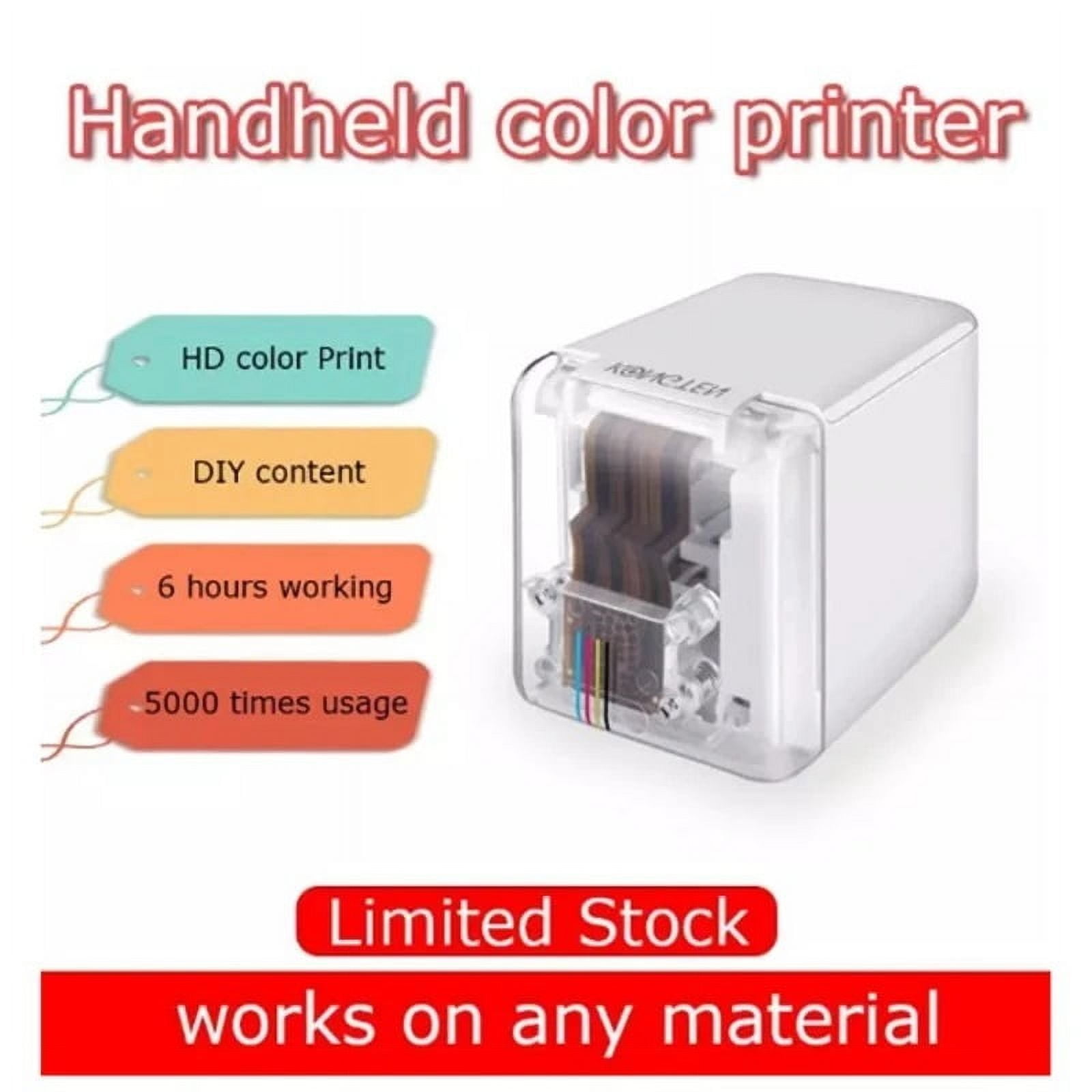 Handheld Color Printer Mini Portable Small Label Printing Machine Wireless Smart WIFI DIY Inkjet Logo Icon Creative Production ,Quick-Drying Ink