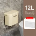 thumbnail image 3 of Papelera de pared tipo prensa de 12/16 l para baño, inodoro, cubo de basura con tapa, papelera de reciclaje para cocina, papelera colgante, 3 of 5