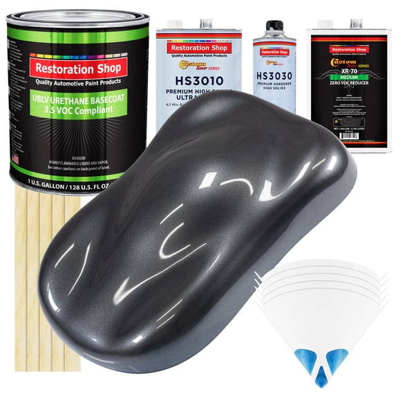 Gunmetal Grey Metallic Prem Gallon Kit Low VOC URETHANE BASECOAT Auto Paint Kit