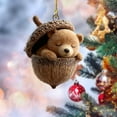thumbnail image 6 of HCBY Sleeping Forest Animals in Acorn Christmas Ornament, Acrylic Hanging Pendant, Unique Animal Theme Tree Decor, Holiday Gift for Nature Lovers(F,3.1"), 6 of 6