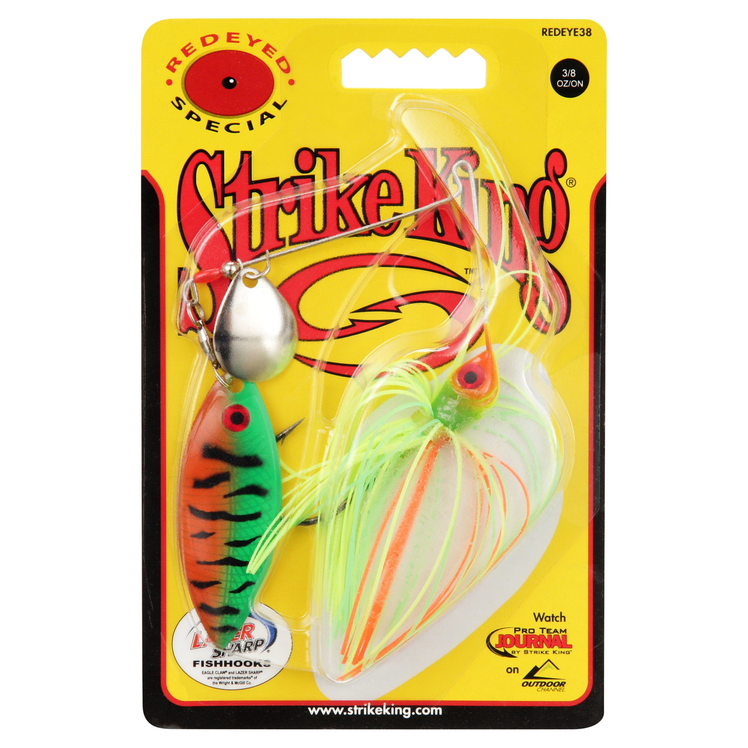 Strike King Red Eye 3/8 oz Spinnerbait Lure Fire Tiger