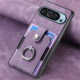 thumbnail image 7 of For Google Pixel 10 Pro XL Phone Case Wallet with Card Holder,PU Leather Metal Ring Buckle Holder Kickstand  Women Men Magnetic Cover,Purple,For Pixel 10 Pro XL, 7 of 7