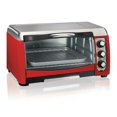 thumbnail image 4 of Hamilton Beach Ensemble 6 Slice Kitchen Countertop Glass Door Toaster Oven, Red, 4 of 5