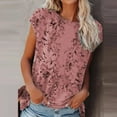 thumbnail image 2 of Birdeem Mode Adulte Femmes Col Rond Manches Hauts T-Shirt Ample Blouse Imprimée Florale, 2 of 6