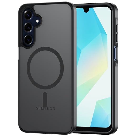 for Samsung Galaxy A17 A16 A26 5G Case Compatible with MagSafe, Translucent Matte Shockproof Phone Case Cover - Black