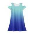 thumbnail image 5 of XADYUY Girls Summer Dress Size 7-8 Casual A-Line Sleeveless T-Shirt Dress for School Tie Dye Summer Crew Neck Swing Tshirt Dress Girls,Royal Blue 4-5 Years, 5 of 6