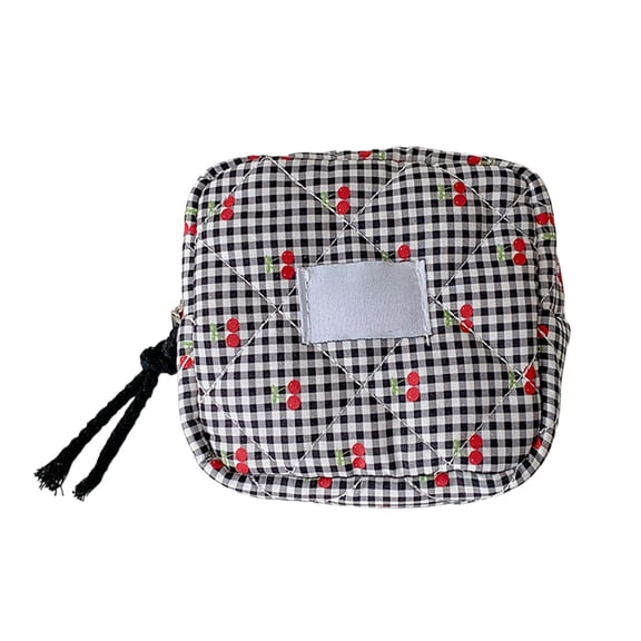 Sanitary Napkin Storage Bag, Quilted Fabric Pouch for Tampons and Pads, Portable Mini Organizer for School, Travel, Daily Commute