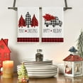 thumbnail image 2 of SM-XLHN Buffalo Plaid Truck Trees Kitchen Dish Towels Merry Christmas, 18 x 26 Inch Winter Drying Cloth Tea Towels for Cooking Baking Set of 2, 2 of 6
