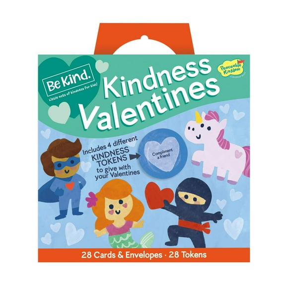 Cartes de la Saint-Valentin pour Enfants Classe, Soyez Gentil Gentil Valentines Assortiment Super Amusant, 28 Cartes avec Enveloppes et Jetons de Gentillesse