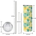 thumbnail image 6 of Pineapple Skinny Tumbler with Straw and Lid 20 oz Double Wall Stainless Steel Vacuum Insulated Coffee Wine Tea Travel Mug Gifts for Women, 6 of 6