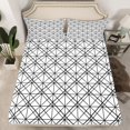 thumbnail image 2 of Homewish Minimalist Lines Boy Girl 4 Pieces Queen Sheet Sets,Abstract Geometric Stripes Ultra Soft Flat Sheet,Retro Vintage Queen Fitted Sheet,Breathable Home Decor, 2 of 7