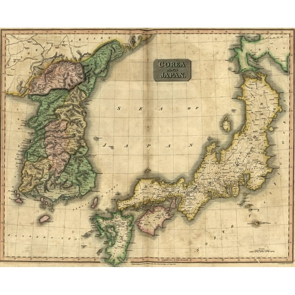1815 Map Of Japan And Korea History (24 x 18)