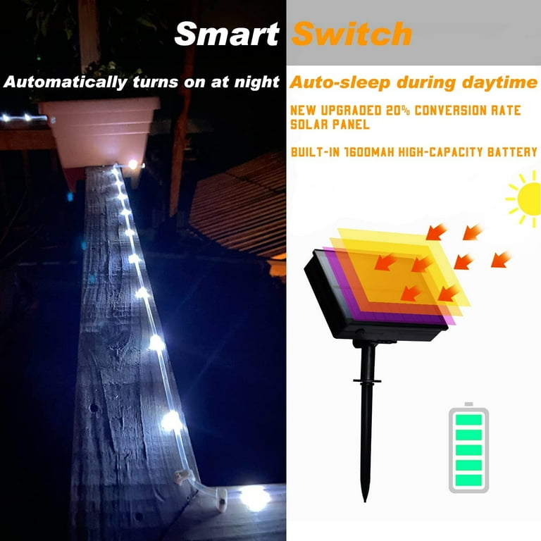 100 LEDs 39FT(12M) Solar Rope Tube Lights Waterproof RGB String Light with 8 Lighting Mode Outdoor Garden Lamp Christmas Wedding Party Decor 100 LEDs 39FT(12M) Solar Rope Tube Lights Waterproof RGB String Light with 8 Lighting Mode Outdoor Garden Lamp Christmas Wedding Party Decor