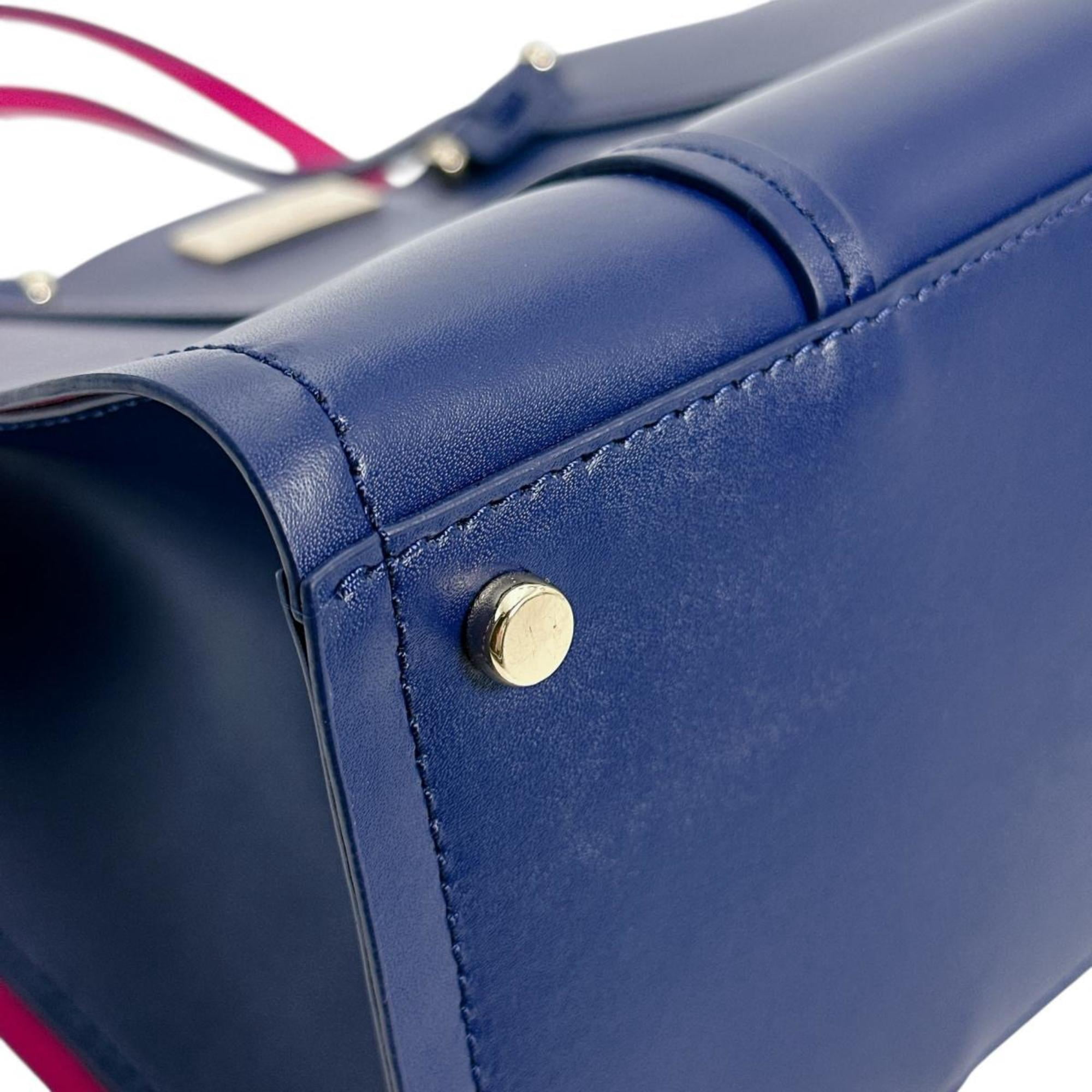 Pre-Owned Kate Spade Handbag 2WAY Bag Elodie Arbor Small Leather Blue x Pink (Good)