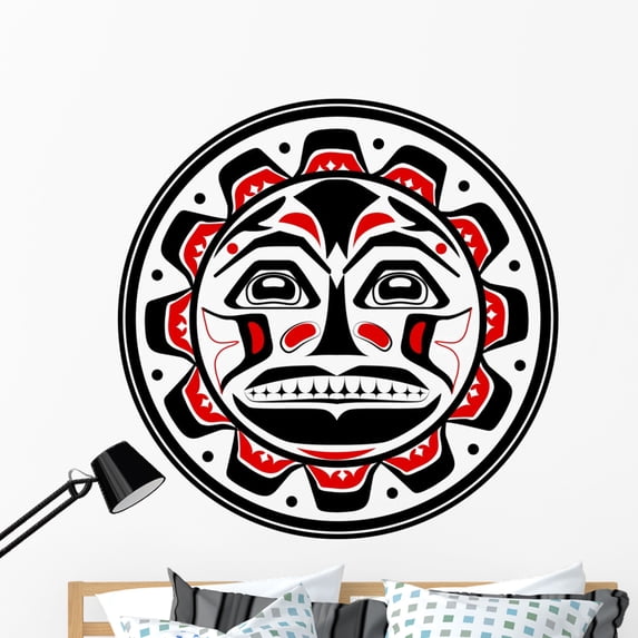 Tribal American Ethnic Sun Wall Decal Wallmonkeys Peel and Stick Graphic (48 in H x 48 in W) WM502467