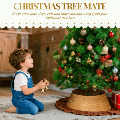 Rustic Christmas Tree Collar 26.8 Inch Hand-Woven Design Natural Color Tree Stand Cover