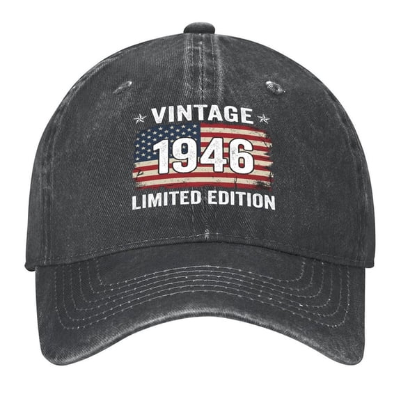 Vintage Washed Baseball Cap for Men and Women, Adjustable Low Profile Dad Hat, Cotton Curved Brim Casual Outdoor Hat,United States 1946