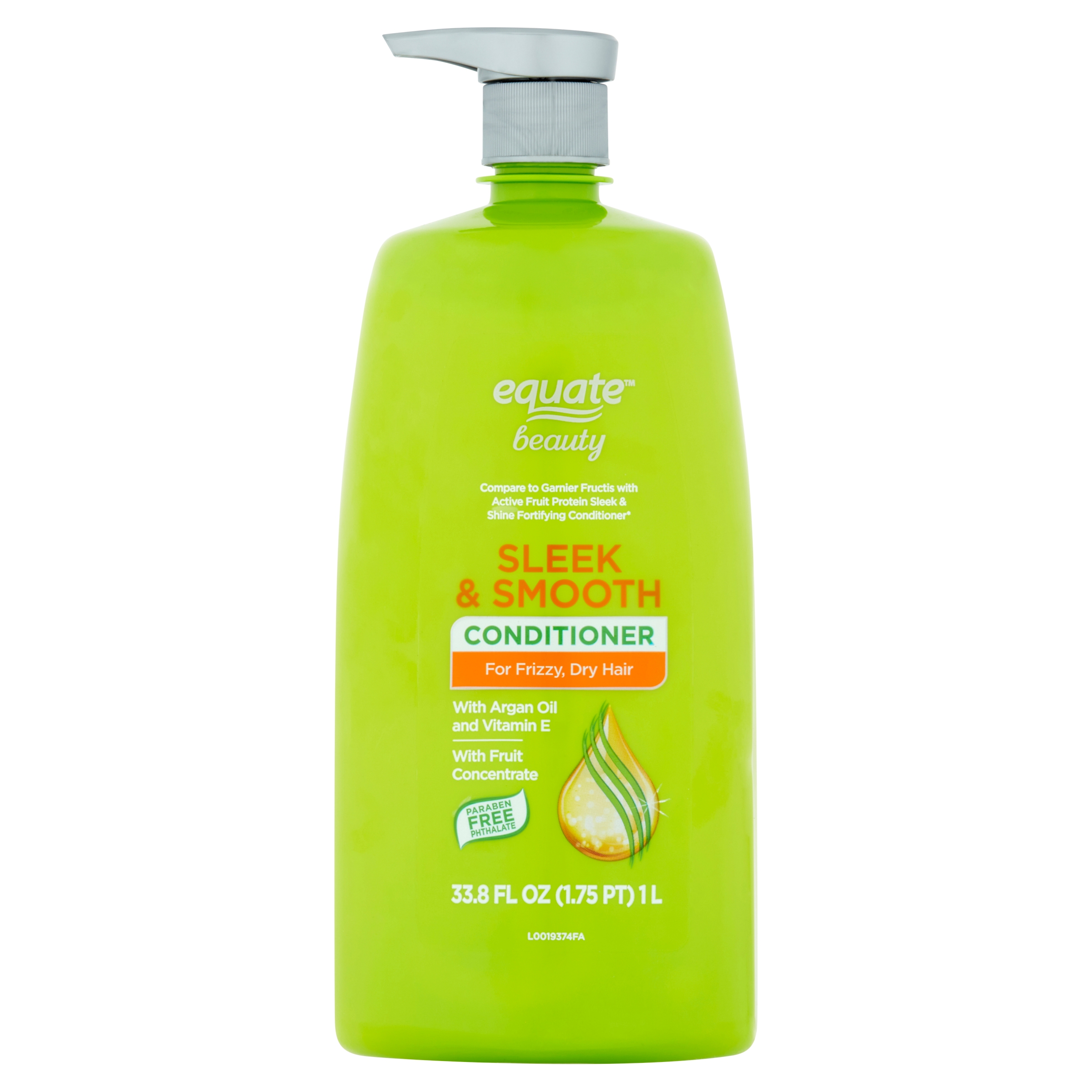 Equate Sleek & Smooth Conditioner for Frizzy & Dry Hair Care - 33.8 fl oz - Compare to Garnier Fructis