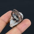 thumbnail image 4 of Natural Rainbow Moonstone Gemstone Handmade Copper Wire Wrap Ring Size 9, 4 of 4