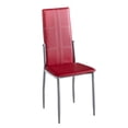 thumbnail image 4 of Comedor Bossa Líbano 6 Sillas Estructura Acero Tapizadas Vinil Color Vino Mesa Cristal Templado 150cm x 90cm x 75cm, 4 of 5