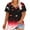 76-Rouge, variante sur Staron Hauts Grande Taille pour Femmes Tendance Été Manches Courtes Col en V Chemisiers T-shirt Surdimensionné à Imprimé Floral Hauts Amples et Fluides Vert 4TG