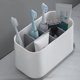 thumbnail image 2 of Ventas promocionales Soporte para cepillos de dientes para baño, portacepillos de dientes, soporte para pasta de dientes, plástico, blanco, 2 of 5