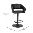 thumbnail image 2 of Taylor & Logan Adjustable Height Barstool with Metal Base and Footrest Black Vinyl/Black Frame, 2 of 5