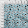 thumbnail image 2 of oneOone Cotton Silk Turquoise Blue Fabric Dog Quilting Supplies Print Sewing Fabric By The Yard 42 Inch Wide, 2 of 6