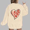 thumbnail image 2 of Goodeals Women Cute Graphic Oversized Sweatshirts Valentines Day Hoodies for Teen Girls Love Heart Printed Shirts Aesthetic Y2k Preppy Fleece Happy Pullover Tops(Beige,L)Clearance Deals, 2 of 4