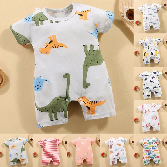 WUANDIXFA Baby Rompers 6 9 12 18 24 Months Cotton Baby Boys Baby Girls Short Sleeve Sleepers Pjs One-piece Neutral Sleep and Play,Hot Pink,0-6 Months