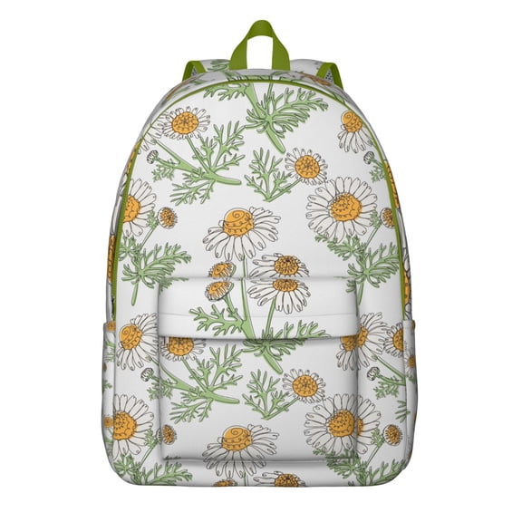Elegant Flowers Print Backpack Gift Roomy School College Bookbag with Laptop Pocket Strong Unisex Backpack for Work Campus