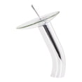 thumbnail image 4 of Topia Single Lever Waterfall Vessel Faucet in Chrome with Clear Glass, 4 of 4