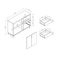 thumbnail image 2 of Royard Oaktree Wooden Sideboard Buffet Cabinet with Wine Rack, Drawers, Glass Holder & Doors, 2 of 5