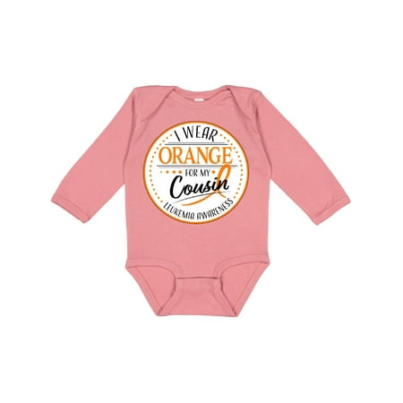 

Inktastic I Wear Orange for my Cousin- Leukemia Awareness Gift Baby Boy or Baby Girl Long Sleeve Bodysuit