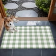 thumbnail image 4 of Sage Green Check 2x3 Door Mat Rug, Modern Rustic Green Buffalo Plaid Non-Skid Rubber Backing Large Rectangle Rugs - Living Room Bedroom Home Office, Indoor Floor Mat Carpets Washable Rug, 4 of 9