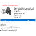 thumbnail image 2 of Right Engine Mount - Compatible with 2014 - 2015 Nissan Rogue Select 2.5L 4-Cylinder, 2 of 2