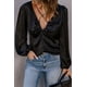 thumbnail image 3 of ABPHQTO Top de manga larga abullonada con cuello en V y estampado floral para mujer, 3 of 5