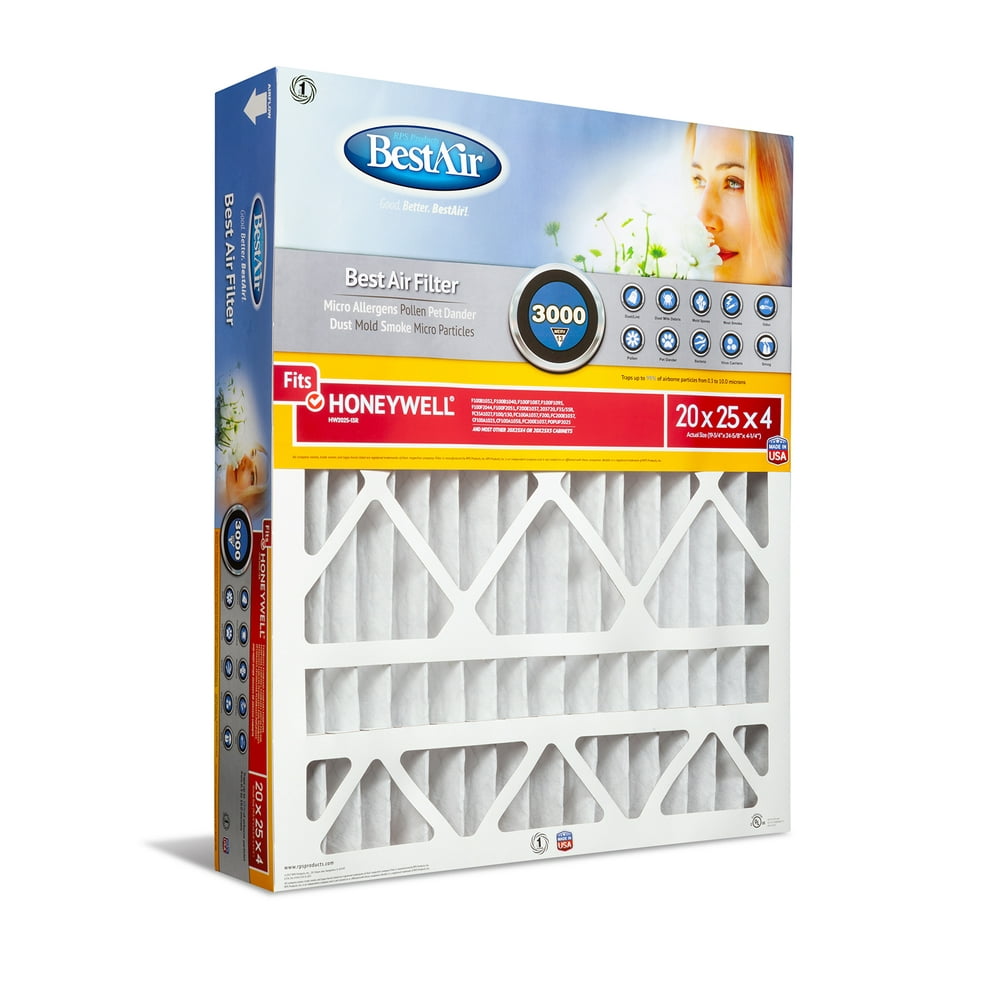 BestAir HW202513R Honeywell 20x25x4 Series 3000 MERV 13 Furnace Filter